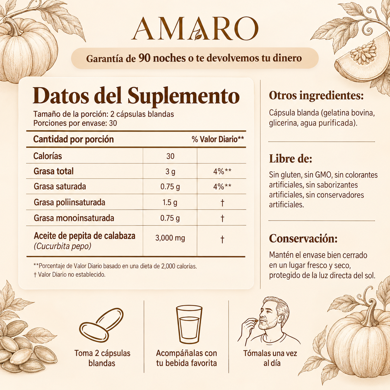 Amaro — Pepita de Calabaza para Riñones y Vejiga