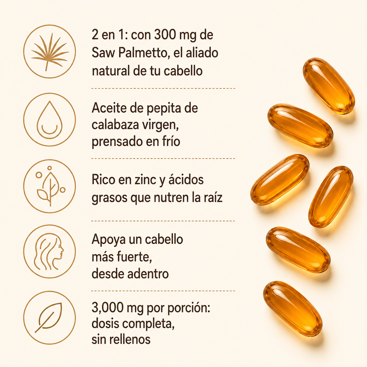 Amaro — Aceite de Pepita de Calabaza Nutre tu cabello desde la raíz, de forma natural