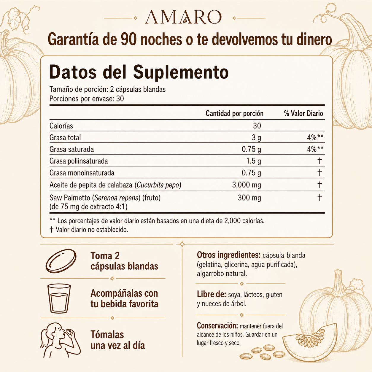 Amaro — Aceite de Pepita de Calabaza Nutre tu cabello desde la raíz, de forma natural
